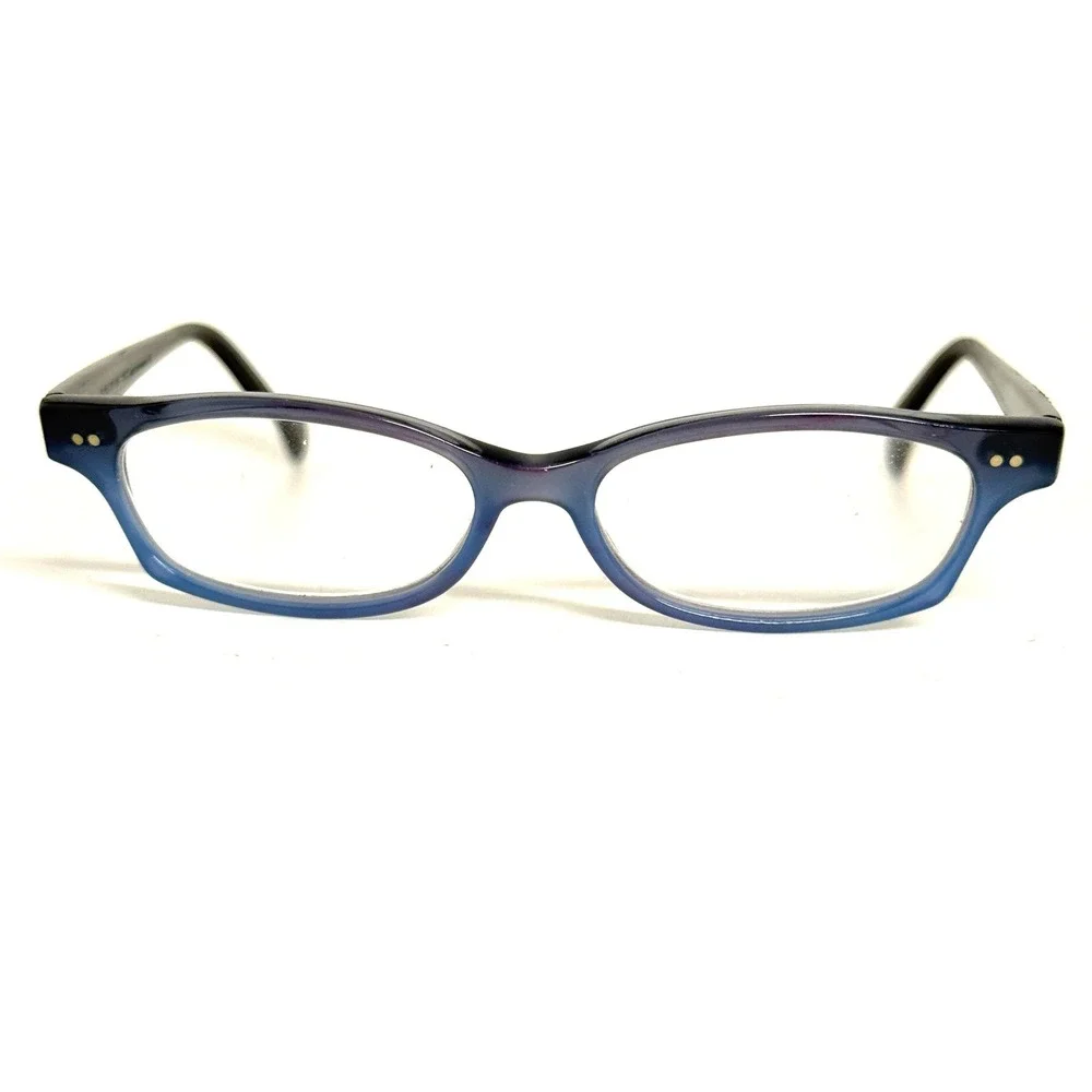 Lafont Paris Eyeglasses Womens Blue Purple Ombre Rectangle Frames Made in France
